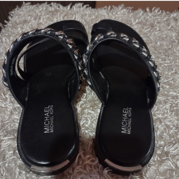 Michael Kors Bergen chain toe ring slide leather sandal - Picture 3 of 8
